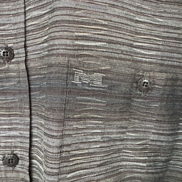 Missoni Sport Vintage Long Sleeve Buttoned Shirt Stripe Textured Modern XXL EUC - Picture 4 of 16